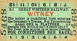Witney platform ticket